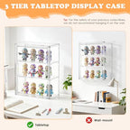 Clear Acrylic Display Case for Figures&Collectibles,3 Tier Lego Labubu Toy Box, Desktop or Storage Bin with 2 Removable Shelves,Figurine Display Shelf,Stackable Display Cabinet for Collectibles-1 Pack - style: 10.6"L x 5.1"W x 14.1"H - 3 Tier - 1 Pack