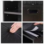 YMYNY Shoe Storage Bench with Cushion, 2 Tier Shoe Rack with Padded Seat, Adjustable Shoe Organizer Cabinet for Entryway, Living Room, Hallway, Closet, Bedroom, 15.4L*11W*16.54H, Black, UHBD028B - color: Black