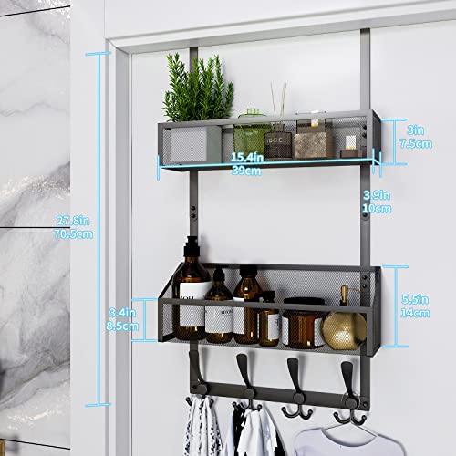 Kaiferty Over The Door Hooks Organizer, Coat Rack Over The Door Storage Hanger Towel Rack, Back of Door Storage Organizer for Bathroom,Bedroom,Kitchen,Office (Black, 3-Tier) - color: Black, size: 3-Tier