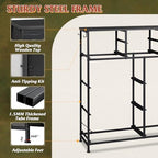 WLIVE Dresser for Bedroom with 10 Drawers, Fabric Dresser Chest of Drawers with Side Pockets and Hooks, Sturdy Metal Frame, Drawers Organizer Unit for Room, Hallway, Charcoal Black Wood Grain Print - color: Charcoal Black Wood Grain Print