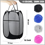 Collapsible Pop Up Laundry Hamper, Extra Large Mesh Foldable Laundry Basket, 28" x 16" x 16"(Pink) - color: 1P Pink