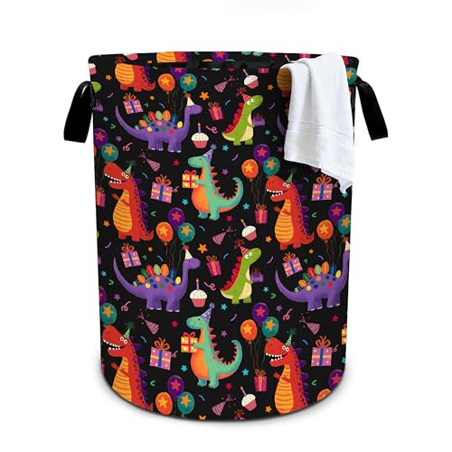 Dinosaurs Laundry Basket Storage Bin Foldable Laundry Hamper Clothes Storage Bucket Organizer 19.6x15.7 Inch For Laundry Room/Bedroom/Bathroom - color: Dinosaurs
