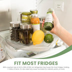 NOSTA Home Rotating Lazy Susan for Refrigerator - Square Lazy Susan - Refrigerator Lazy Susan Organizer - Rotating Fridge Organizer - Large (16.5x11) - size: Large (16.5in x 11in)