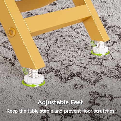 LITTLE TREE End Table, 4-Tier Narrow Faux Marble Side Table with Large Storage Space, Modern Nightstand and Bedside Table for Living Room, Home Office, Bedroom, White and Gold - color: White and Gold