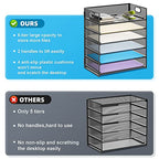 Marbrasse 2 Pack Desk Organizer with Handle, 6 Tier Paper Letter Tray, Mesh Desk File Organizer for Office, School and Home - color: 2 Pack 6 Tier - Black