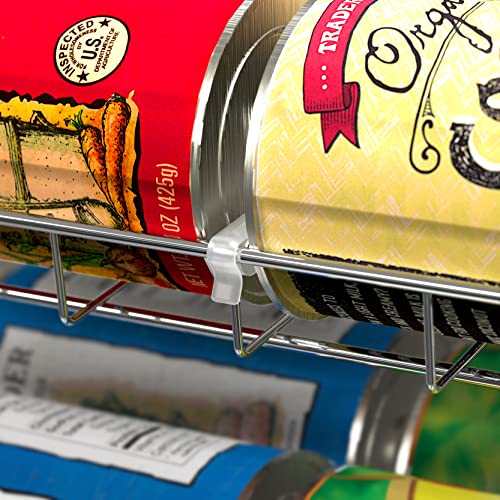 Deco Brothers Stackable Can Rack Organizer for Kitchen and Pantry, Holds Upto 36 Cans, Chrome Finish - color: Chrome