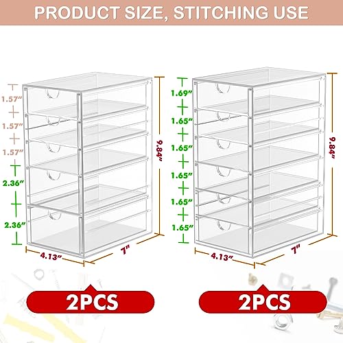 caktraie Desk Organizers And Accessories With 22 Drawers, 4 Pack Office Desktop Drawers, Plastic Makeup Organizer Containers Bins With Drawers Desk Organization, Bathroom Organizers Storage Case Box - size: 22 Drawers