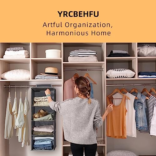 2 Packs Hanging Closet Organizer Stroage, 3-Shelf Hanging Shelves with Bamboo Inserts & Side Pocket, Black - color: Black, size: 3 Shelves