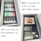 Bructhun Foldable Fabric Drawer Organizer Set 4 Pack Dresser Dividers - Sock Underwear Storage Bins Gray - color: Gray