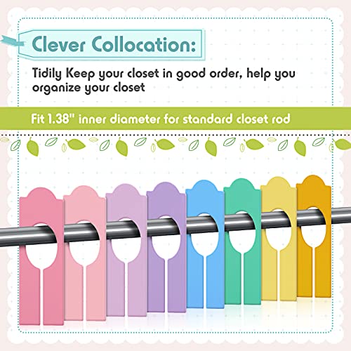 Sintuff 64 Pcs Hanging Closet Size Dividers Clothing Rack Dividers Rectangular Reusable Closet Separators for Clothing Racks Retail (Multicolor) - color: Multicolor