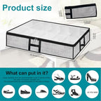 Under Bed Shoe Storage Organizer for Closet 2 Pack- Fits 24 Pairs Underbed Shoes Container Boxes, Light Grey - color: Light Grey-24pairs, style: H-Handle