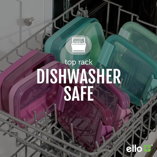 Ello 2-Pack Lunch Stack Plastic Food Storage Container Bento Box with Airtight, Leak-Proof Locking Plastic Lids and Silicone Base, BPA-Free, Freezer, Microwave, and Dishwasher Safe, Blueberry - color: Blueberry