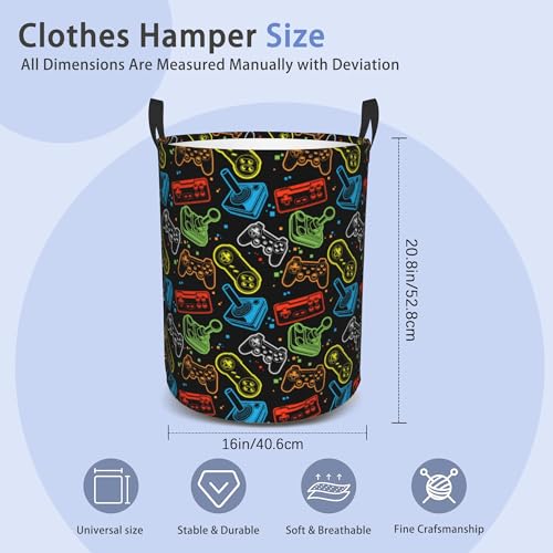 Laundry Basket, Dirty Clothes Basket, Foldable Waterproof Oxford Cloth Storage Basket for Bedroom, Bathroom, Clothes,Large Storage Basket Home Decoration(Game Controller) - color: Game Controller