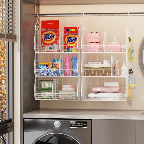 4 Tier Extra Large Hanging Closet Organizer ,Closet Organizer Hanging with 5 S Hooks 4 Dividers,Clothes Organizer Clothing Sweaters Clutches Handbags Hats Accessories-White - color: White, size: 4-Tier
