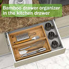 Utensil Organizer Silverware Drawer Organizer-Stackable Bamboo Flatware Caddy Cutlery Holder, Wooden Storage Boxes Tray for Bedroom,Office, Bathroom, Vanity & Garage Tool Organization(15"6"2.5") - size: 15x6x2.5inch