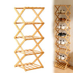 Foldable Shoe Rack, Tier No-Assembly Bamboo Rack, 2026 New Portable Bamboo Corner Shoe Rack, Multifunctional Narrow Shoe Shelf for Entryway, Closet, Corner, Bedroom (5 Layers)