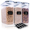 FOOYOO Cereal Containers Storage Set - 3 Piece Airtight Large Dry Cereal Container (135.2oz), BPA Free Dispenser Plastic Cereal Storage Containers with 16 Labels & Pen - color: 3 Piece