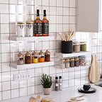 QEEIG White Bathroom Shelves Over Toilet - Wall Mounted Floating Shelves Farmhouse Shelf Toilet Paper Storage Small 16 inch Set of 2 (019-W2) - color: B. White, size: 2pcs