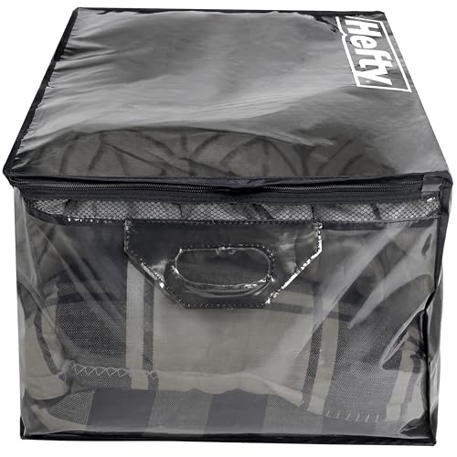 Hefty Storage Bags Extra Large Double Zipper Backpack, Heavy Duty Water Resistant Moving Totes with Shoulder Straps, Foldable Reusable Packing Organizers, 2 Pack (X-Large Black) - size: 22 Gal - Standard