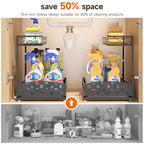 Sevenblue 3 Pack Under Sink Organizers, 2-Tier Multi-Use Kitchen and Bathroom Organizers and Storage with Sliding Drawers, Bathroom Cabinet Organizer (Metal, 2 Pack, 14.8 Inch)