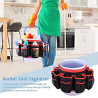 Bucket Cleaning Tool Organizer,Wash Tool Caddy 5-Gallon Organizer,5 Gallon Bucket Holder Cleaning Supplies for Housekeeping