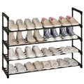 Calmootey 4-Tier Shoe Rack, Tall Large Capacity 20 Pairs Shoes Storage Organizer, Stackable Wide Shoe Shelf for Entryway, Hallway, Black - size: 4-Tier