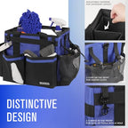SCAVATA Compact Wearable Cleaning Caddy, Small Supplies Organizer with Handle & Shoulder Straps for Housekeepers, Under Sink & Car Cleaning Tool Organizer Bag (Blue) - color: Blue