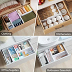Lifewit 5 Pack 4" High Drawer Dividers 28-43.5cm/11-17" Adjustable Drawer Organizer for Clothes/Utensils, Expandable Drawer Separator in Dresser/Kitchen/Bedroom/Office Organization & Storage White - size: 4"H, 11-17"L