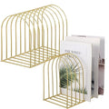 Kosiz 2 Sets Wire File Organizer for Desk 9 Slots Metal File Holder Magazine Folder Mail Desktop Sorter Countertop Folder Stand Racks for Binder Storage School Office Home Photography Prop(Gold)