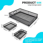 Office Drawer Organizer 3 Pack, Office Supplies Desk, Black Mesh Drawer Organizer Hold Pens & A4 Sized File, 12 x 9 Inches Visit the Store - style: 3 PACK