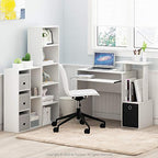 Furinno LUDER Book Shelf, 5-Cube Bookshelf, Reversible Bookcase, 9.4 x 19.5 x 31.5, Easy Assembly, for Living Room, Bedroom, Home Office, White - color: White, size: 5-Cube