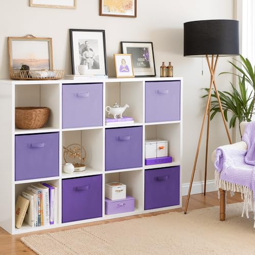 Cupic Cupid 13 Inch Storage Cube, Fabric Cube Storage Bin with Handles, Storage Cube Organizer for Clothes and Toys, Collapsible Cube Bins for Closet, Shelves, Nursery, 6-Pack, Purple Gradient - color: Purple Gradient, size: 13 Inch