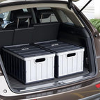 VEVOR Plastic Collapsible Storage Bins with Lids, 65L 2 Packs, Stackable Folding Storage Crates with Handles, Holds 84 lbs Per Bin, Heavy Duty Containers, Space-Saving Baskets, for Home Organizing - size: 65L-Grey-2PC