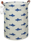 FANKANG Storage Basket, Nursery Hamper Canvas Laundry Basket Foldable with Waterproof PE Coating Large Storage Baskets for Kids Boys and Girls, Office, Bedroom, Clothes,Toys（Shark） - color: Shark