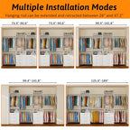 vomavex Closet System of 2 Set, 4-18FT Closet Organizer System with 10 Hanging Rods & 6 Wood Drawer & Adjustable Shelves, Walk in Closet Storage System, Free Standing Closet System, White - color: 4-18ft