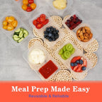 20 Sets Reusable Snack Containers with Lids, 2 Compartment Snack Pack Containers for Food Storage & Meal Prep, Travel Snacks, Leakproof, Split-Proof