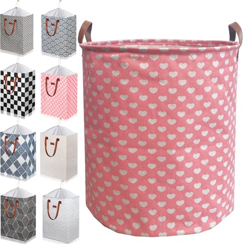 Waterproof Laundry Hamper Collapsible Laundry Basket Leather Handle Laundry Bag Large Clothes Storage Toy Organization for Bathroom Bedroom Laundryroom College Dorms (97-Satisfied laundry hampers) - color: 97-Satisfied laundry hampers