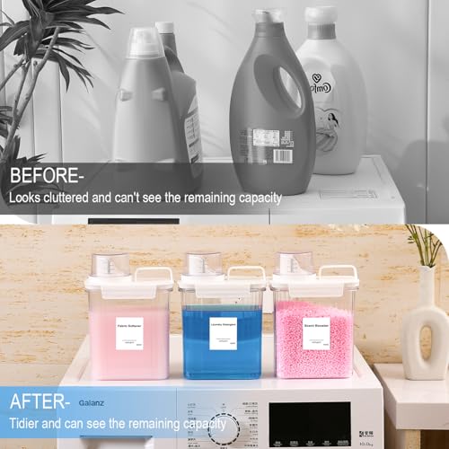 Liquid Laundry Detergent Dispenser 64OZ, Laundry Soap Dispenser, Clear Plastic Fabric Softener Holder and Container, Laundry Room Organization and Storage, 3 Pack - color: 3p