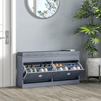 HOMCOM Modern Shoe Rack Bench for Entryway, Storage Organizer with Cushion, 2 Drawers, Adjustable Shelf, Holds 8 Pairs, Gray - color: Grey