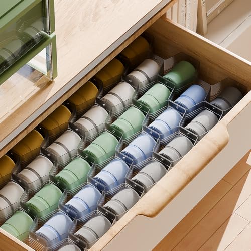 Honeycomb Separator Adjustable Drawer Organizer Divider for Underwear Belt-Scarf Socks Organizer (Gray(2pcs)) - color: Gray(2pcs)