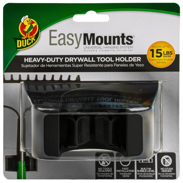 Duck Brand EasyMounts Wall Mounted Tool Organizer - Mop & Broom Holder for Garden, Shed & Garage - 2 Pack - size: 2 Pack, style: Tool Holder