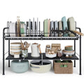 NETEL Adjustable Under Sink Organizers and Storage,Pots and Pans Organizer Under Kitchen Cabinet,Pan Lid Organizers Inside Cabinet,Expandable Cabinet Storage Shelf with Pan Rack and 14 Dividers - size: Multi-functional with 2 pot holders