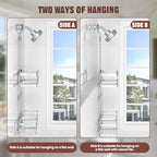 REINHARDT Adjustable Shower Caddy Hanging Rustproof Shower Caddy for Handheld Showerheads, Shower Organizer with Hooks Soap Holder, Anti-Swing Shower Rack Bathroom Accessories, Silver - color: Silver