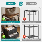 Closet Organizer with Drawers, Narrow Wardrobe Storage Rack, Small Clothes Rack with Shelf for Wardrobe and Bedroom, Closet Storage