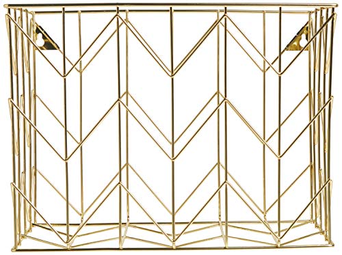 U Brands Desktop Hanging File Organizer, Gold Wire Metal Letter Size File Holder, Steel Wire Document & Folder Organizer for Office Desk, Home, Classroom - size: Letter