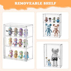 Clear Acrylic Display Case for Figures&Collectibles,3 Tier Lego Labubu Toy Box, Desktop or Storage Bin with 2 Removable Shelves,Figurine Display Shelf,Stackable Display Cabinet for Collectibles-1 Pack - style: 10.6"L x 5.1"W x 14.1"H - 3 Tier - 1 Pack