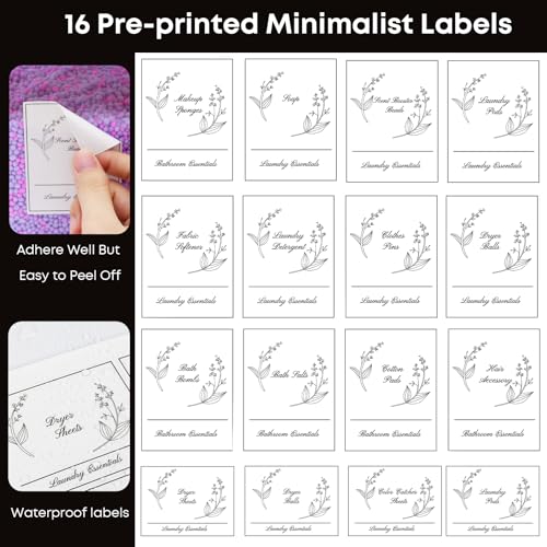 COAZEX 3 Pack Plastic Laundry Pods Container & Dryer Sheet Holder, Laundry Room Organization and Storage Jars with Lids, Scoops & Labels for Detergent, Powder, Scent Booster - color: D-2+1 Pack