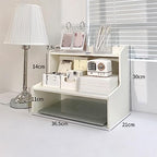 Desktop Organizer Office Desk Multi Layer Storage, Wood Display Shelf, Rack Mini Bookshelf Cosmetics Organizer (M)