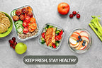 M MCIRCO 24-Piece Glass Food Storage Containers with Locking Lids,Glass Meal Prep Containers Set - Airtight Lunch Containers, Microwave, Oven, Freezer and Dishwasher, Red - color: Red