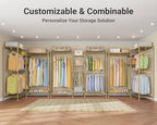 VIPEK Classic V6 Wire Garment Rack Heavy Duty Clothes Rack with 7 Adjustable Shelves & 4 Hanging Rods, Compact DIY Metal Clothing Racks 68.9" L x 15.7" W x 76.4" H, Max Load 840LBS, Gold - color: Gold, size: Classic V6 Standard